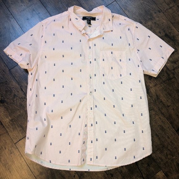 Forever 21 Other - Forever 21 Mens Pineapple Short Sleeve Shirt- XL